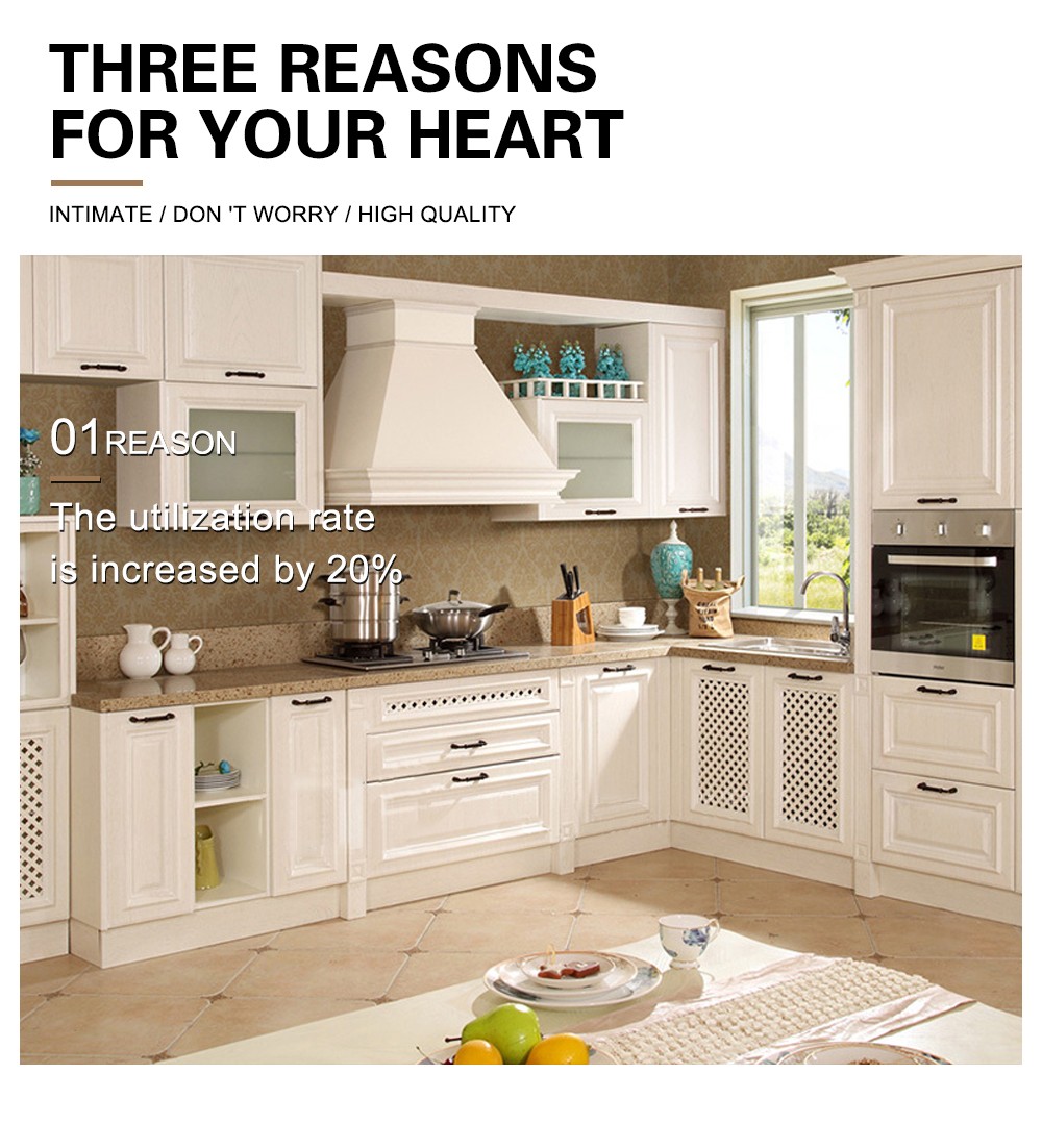 European style PVC with HDF kitchen cabinet GK-466