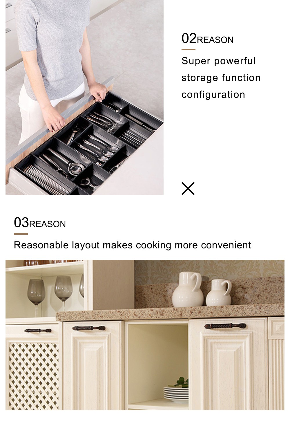 European style PVC with HDF kitchen cabinet GK-466