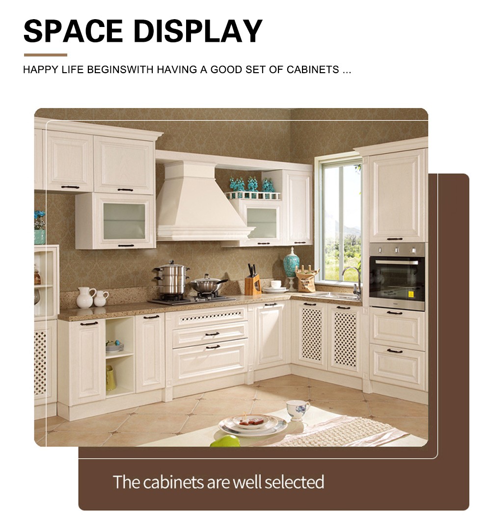 European style PVC with HDF kitchen cabinet GK-466