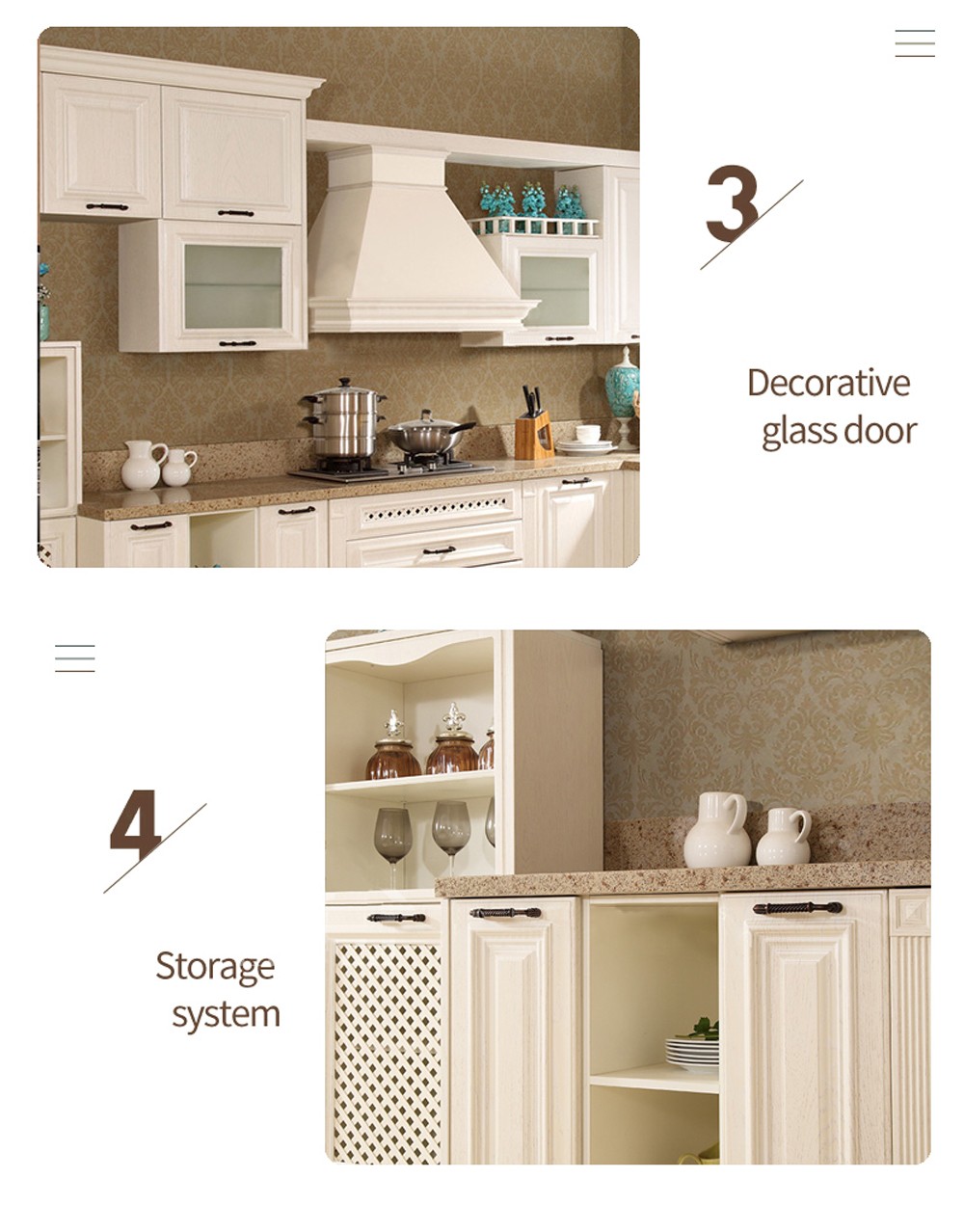European style PVC with HDF kitchen cabinet GK-466