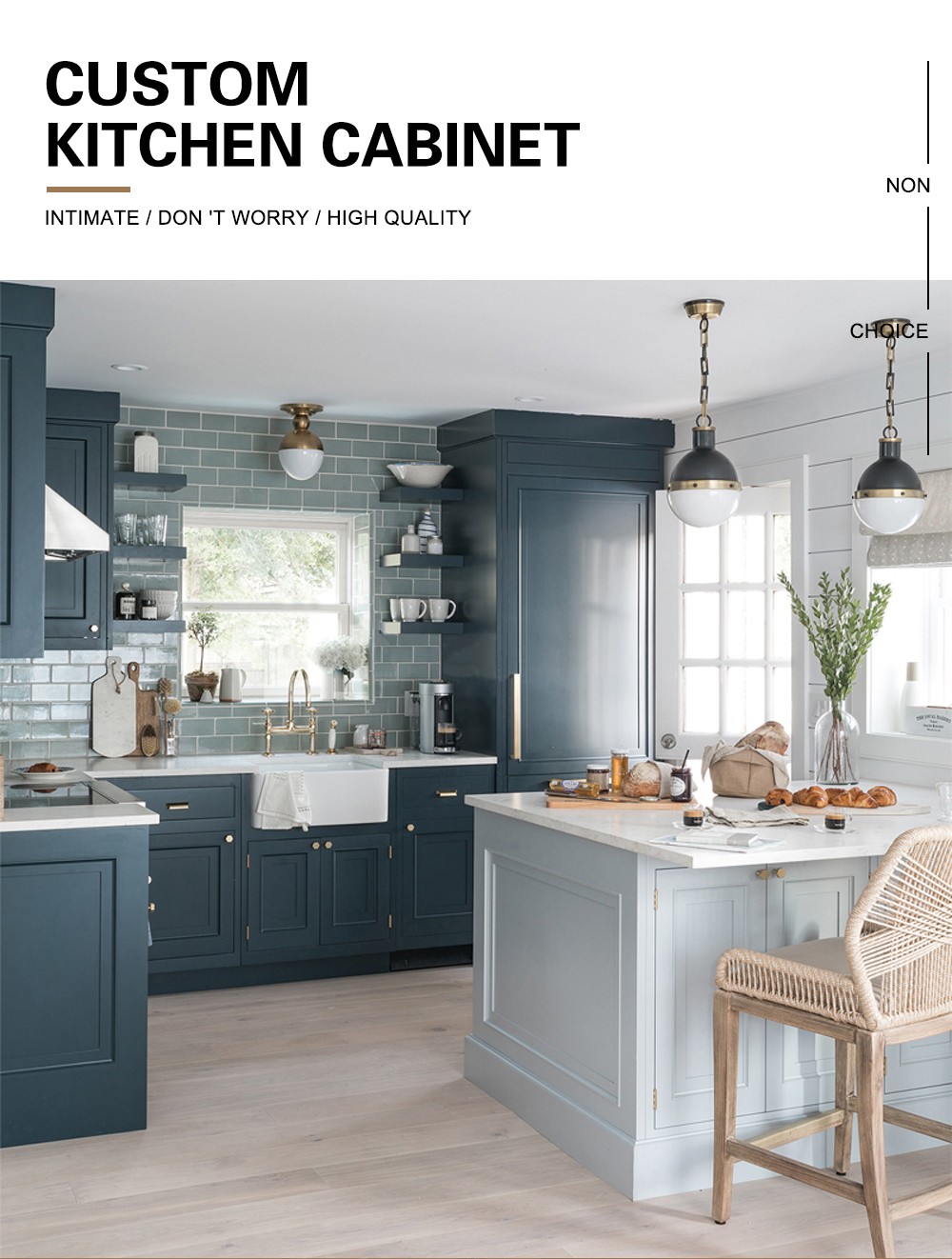 European style PVC with HDF kitchen cabinet GK-503