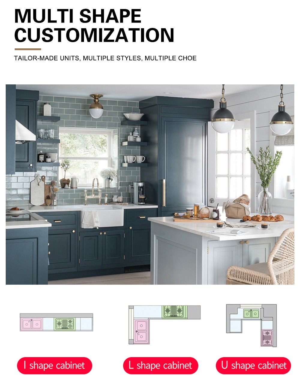 European style PVC with HDF kitchen cabinet GK-503