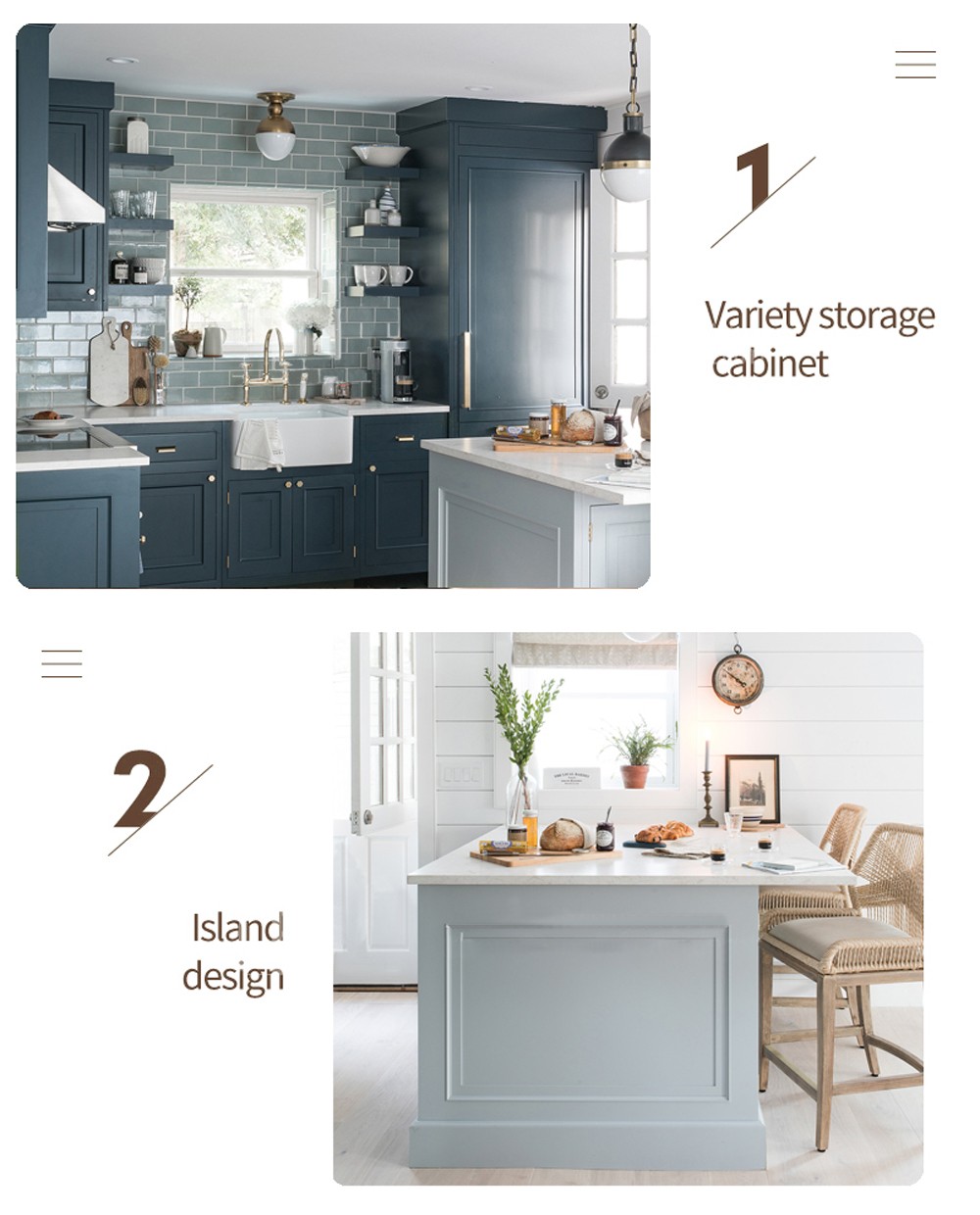 European style PVC with HDF kitchen cabinet GK-503