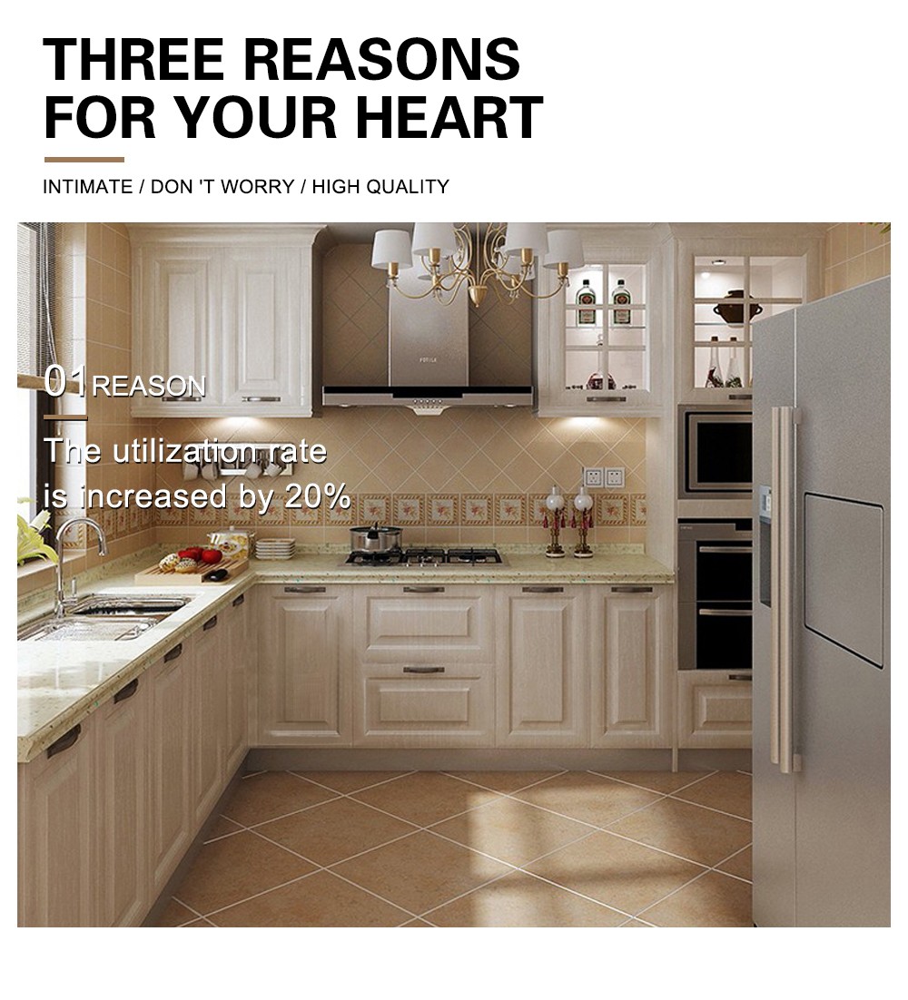 European style PVC with HDF kitchen cabinet GK-506