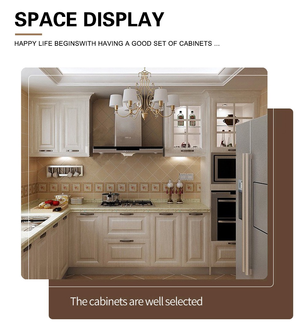 European style PVC with HDF kitchen cabinet GK-506
