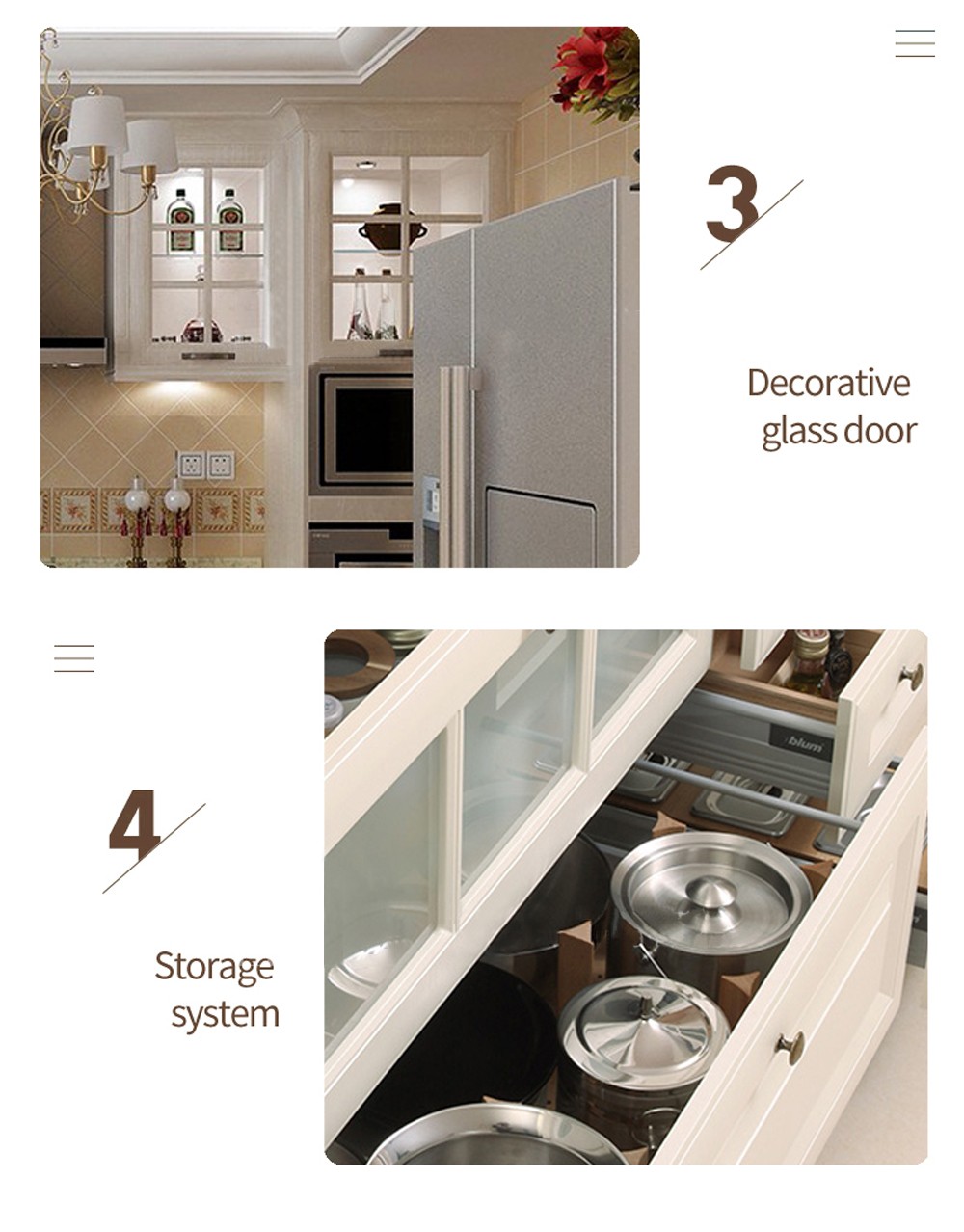 European style PVC with HDF kitchen cabinet GK-506