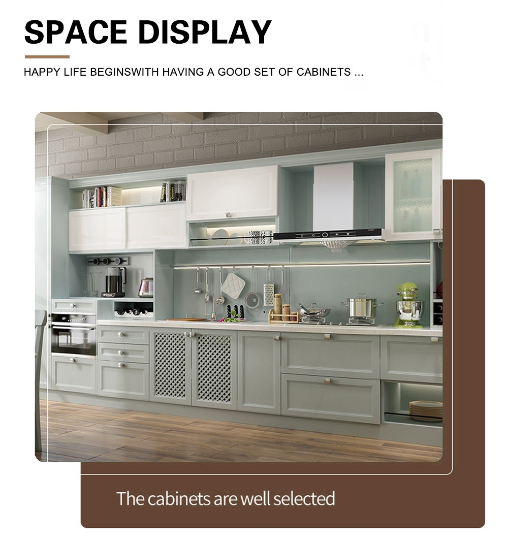 European style PVC with HDF kitchen cabinet GK-507