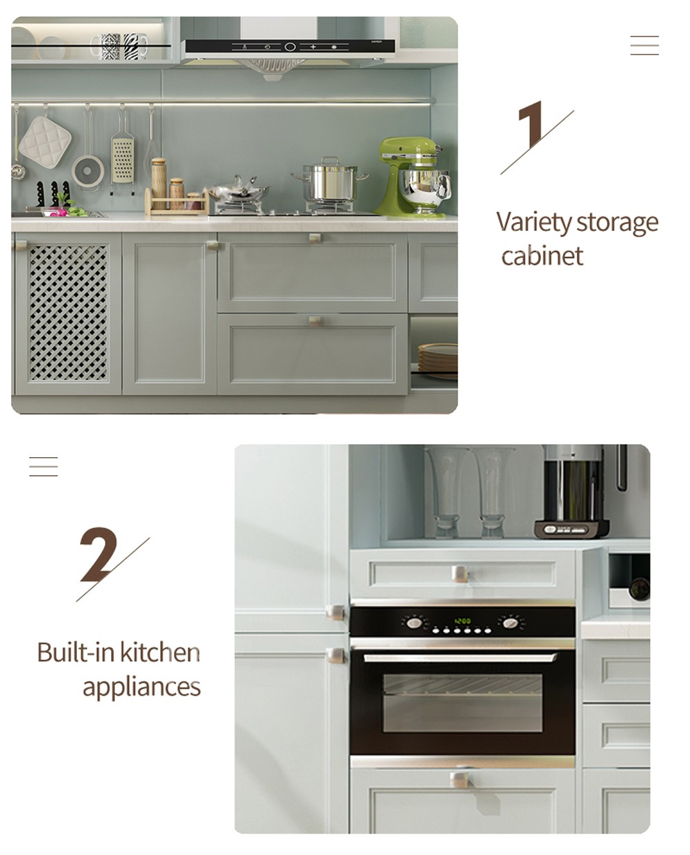 European style PVC with HDF kitchen cabinet GK-507