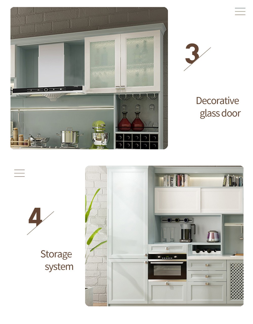 European style PVC with HDF kitchen cabinet GK-507