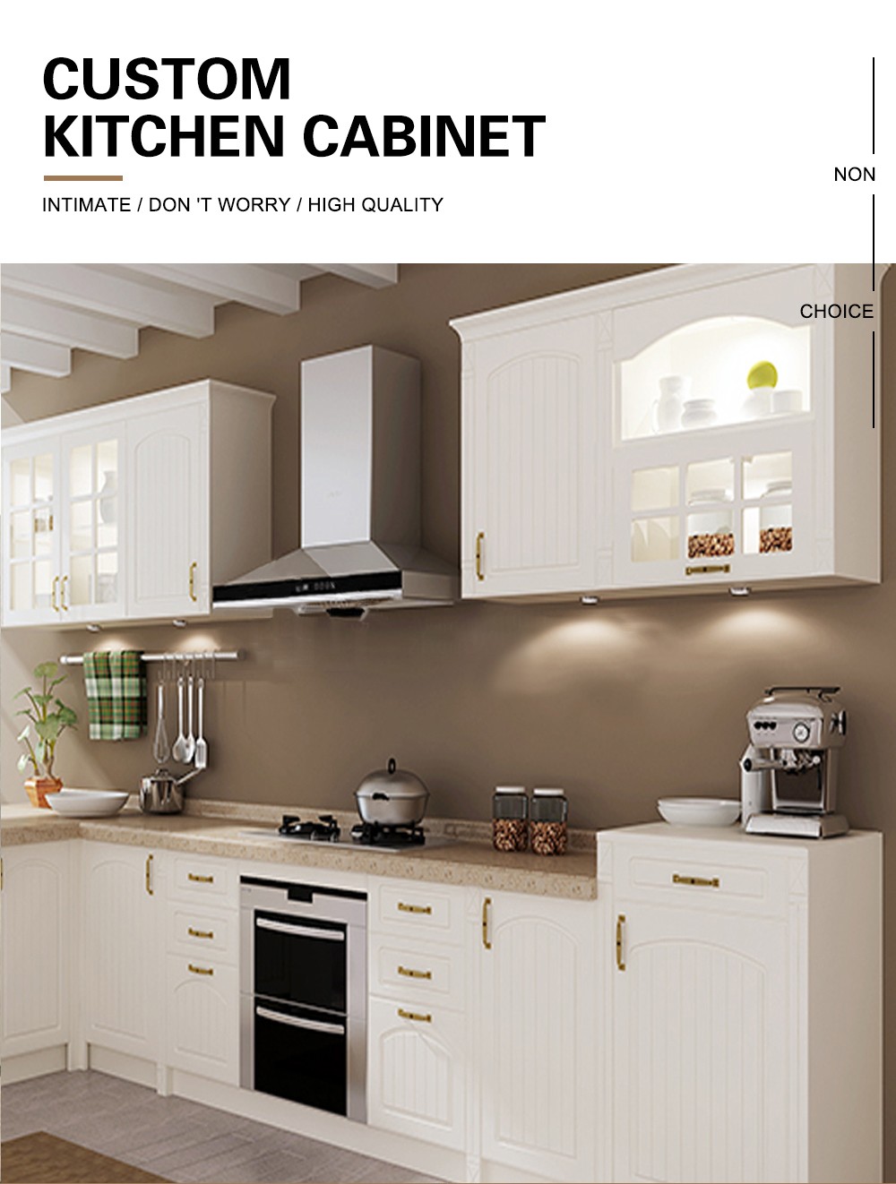 European style PVC with HDF kitchen cabinet GK-509