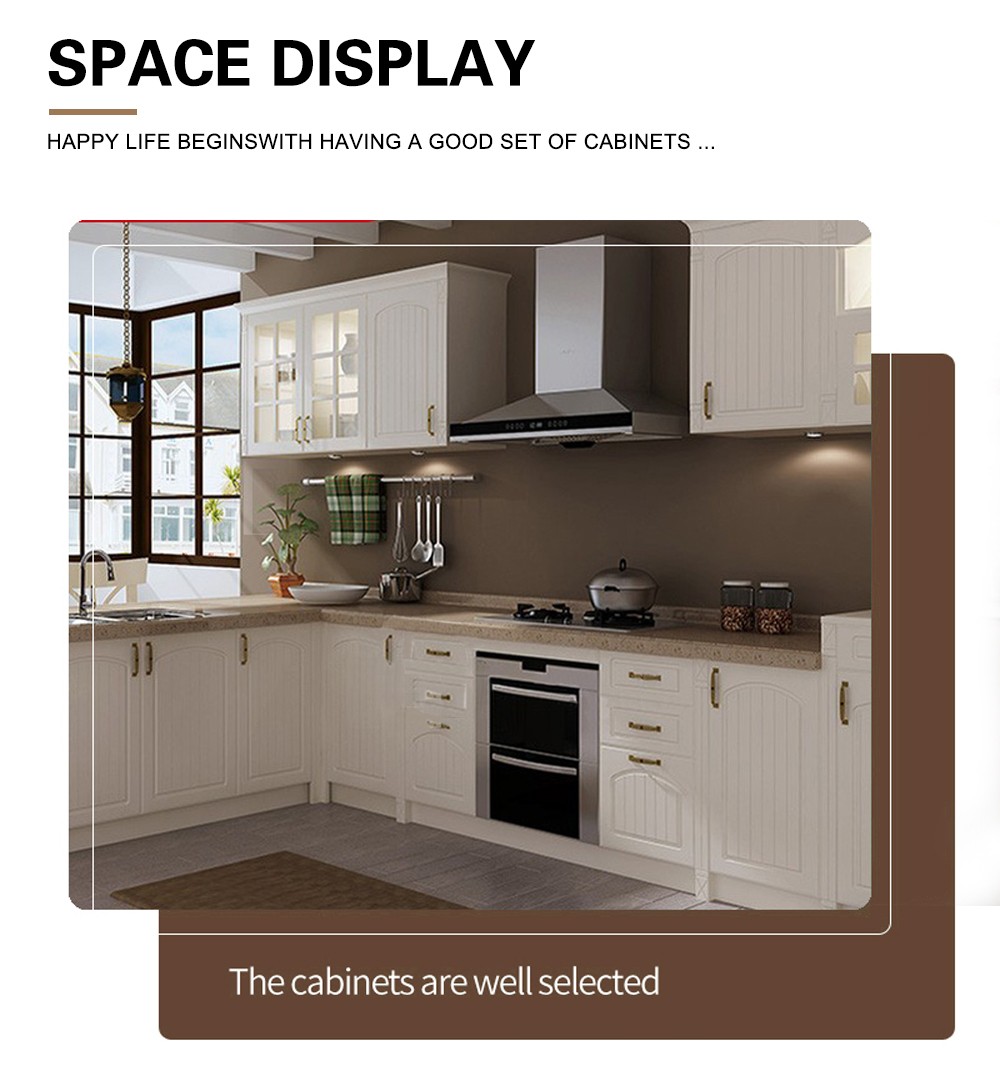 European style PVC with HDF kitchen cabinet GK-509