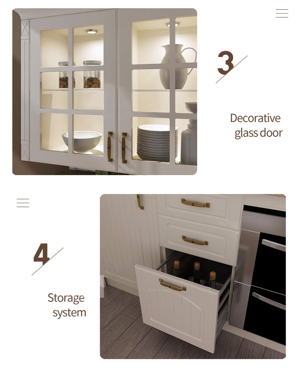 European style PVC with HDF kitchen cabinet GK-509