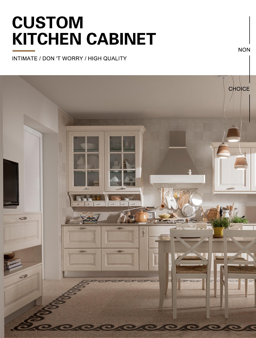 European style PVC with HDF kitchen cabinet GK-576