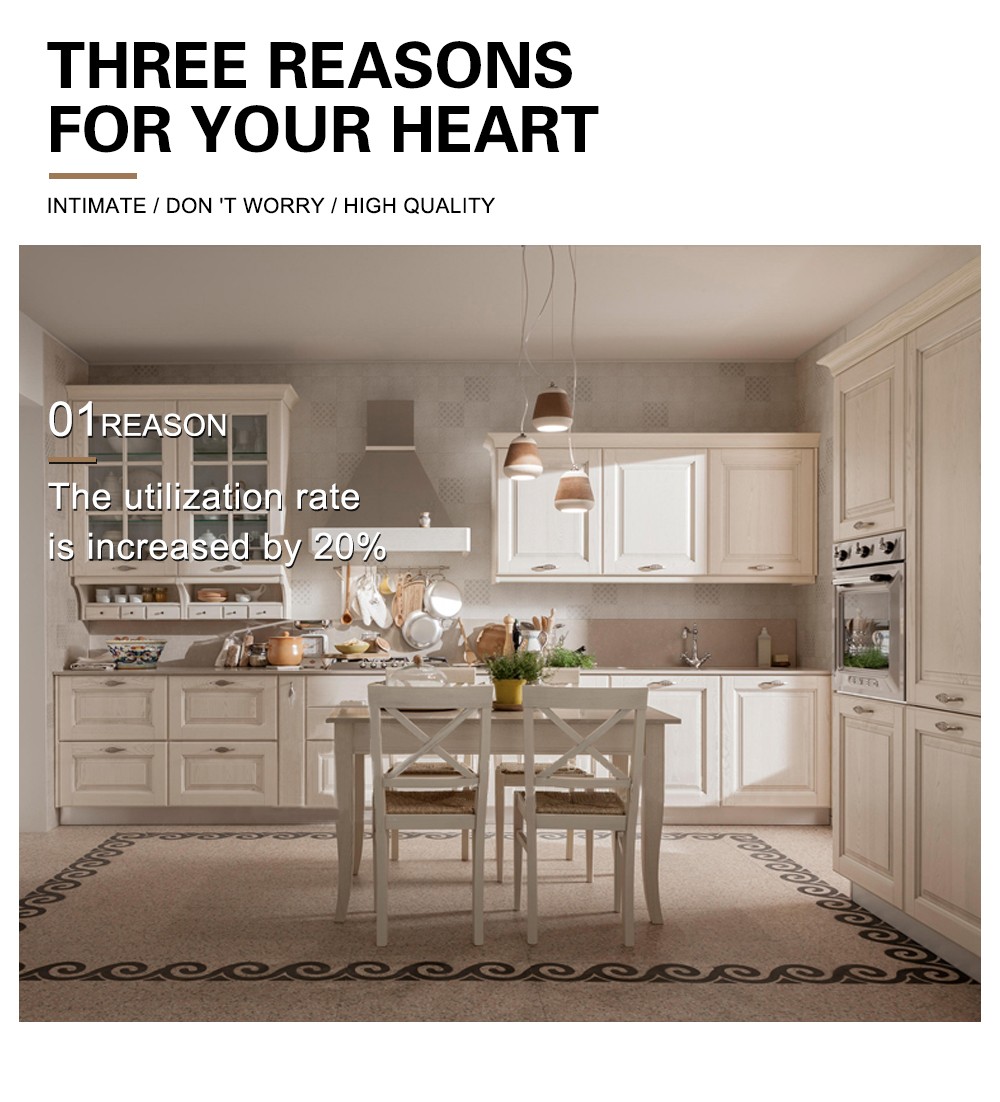 European style PVC with HDF kitchen cabinet GK-576