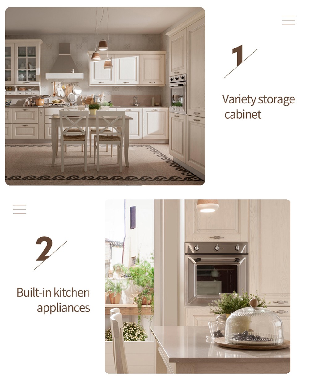 European style PVC with HDF kitchen cabinet GK-576