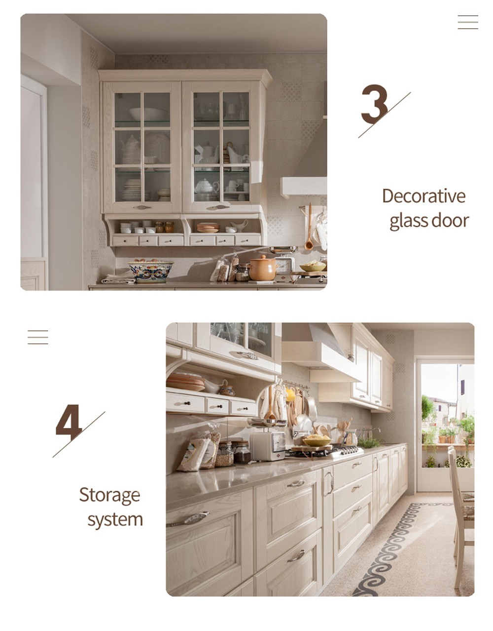 European style PVC with HDF kitchen cabinet GK-576