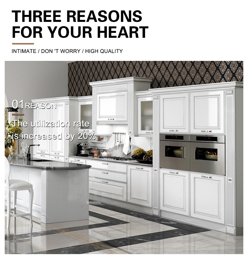 European style PVC with HDF kitchen cabinet GK-578