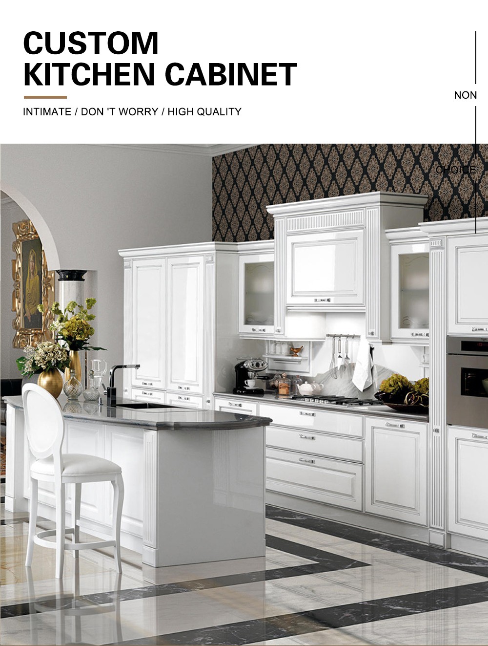European style PVC with HDF kitchen cabinet GK-578