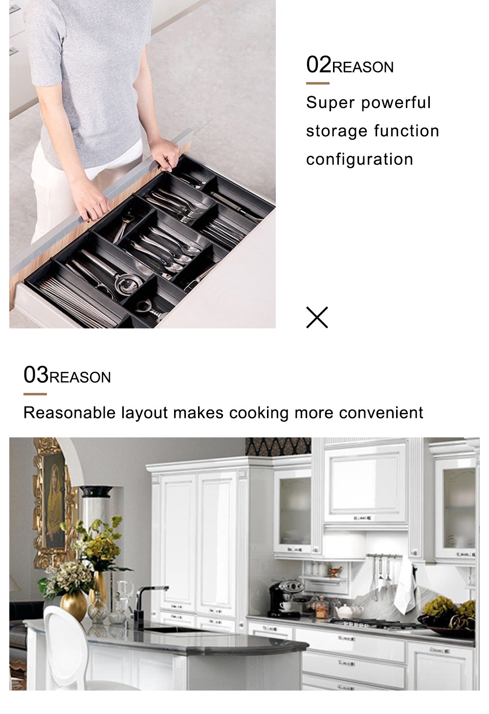 European style PVC with HDF kitchen cabinet GK-578