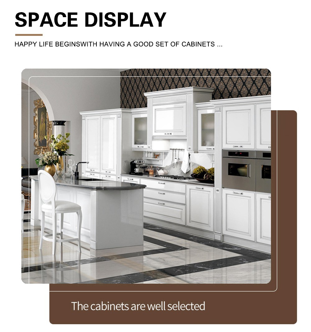 European style PVC with HDF kitchen cabinet GK-578