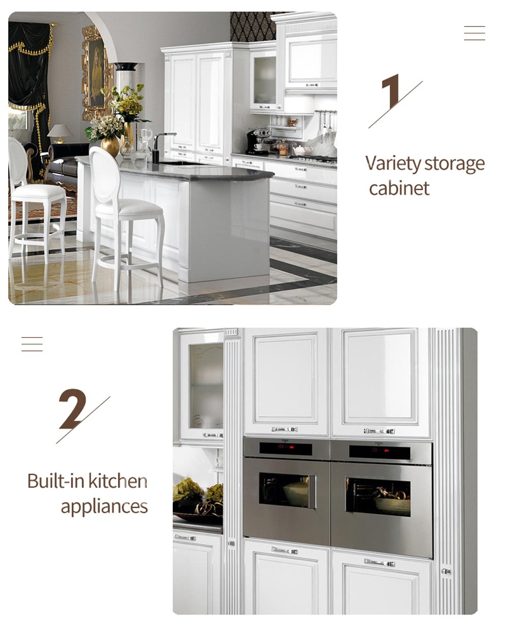 European style PVC with HDF kitchen cabinet GK-578