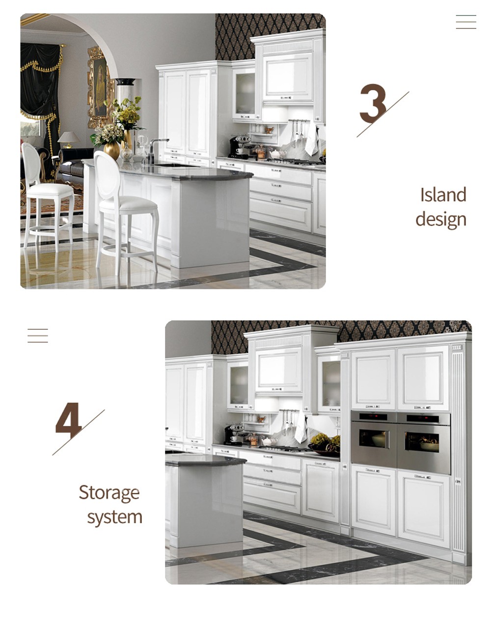 European style PVC with HDF kitchen cabinet GK-578