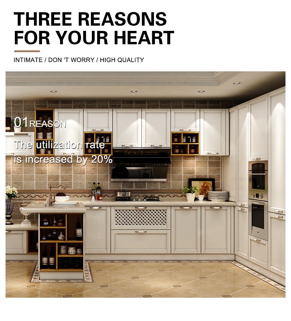 European style PVC with HDF kitchen cabinet GK-738