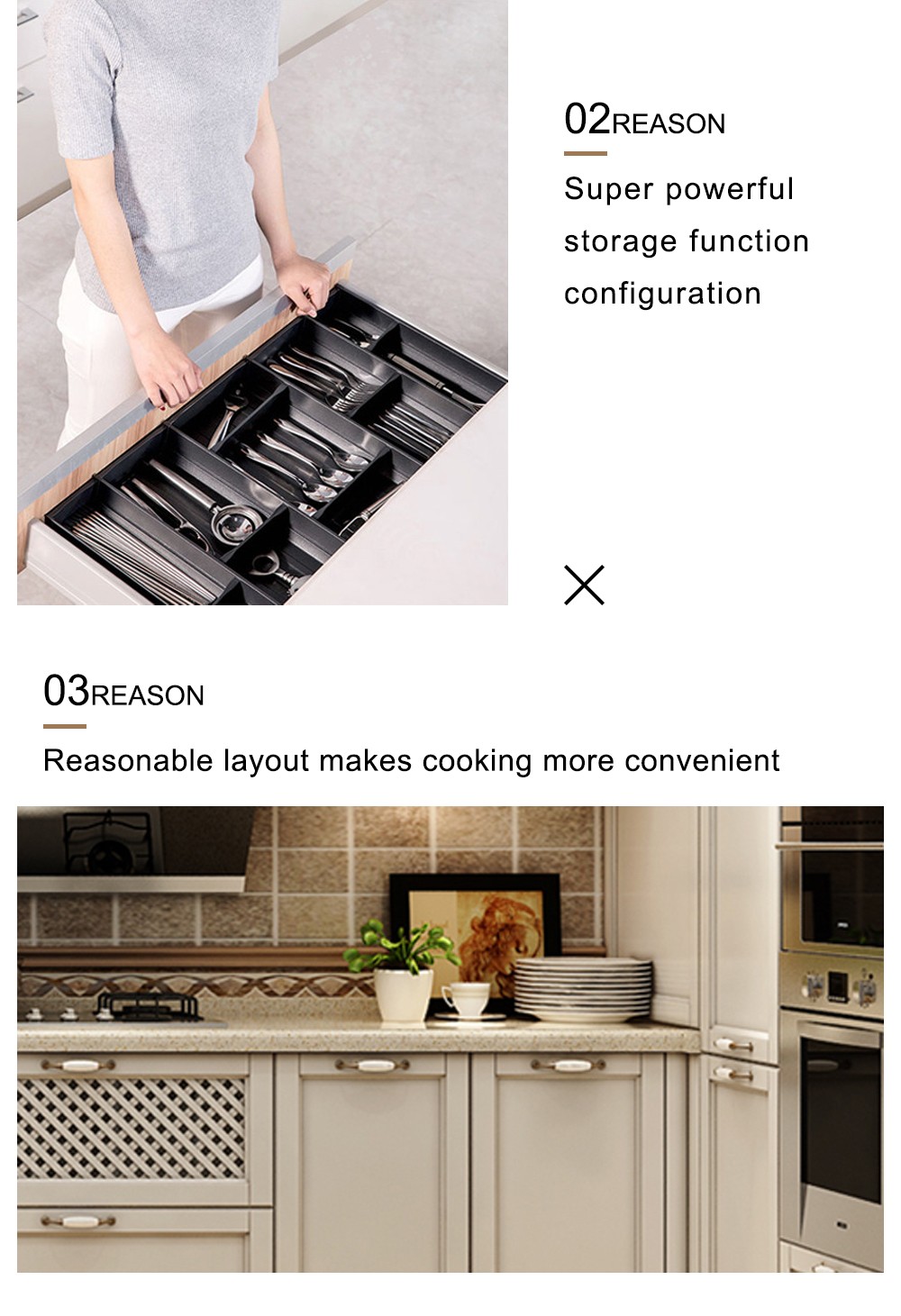 European style PVC with HDF kitchen cabinet GK-738