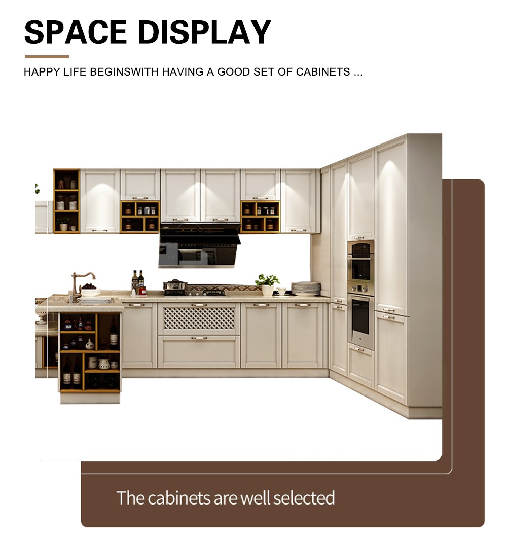 European style PVC with HDF kitchen cabinet GK-738