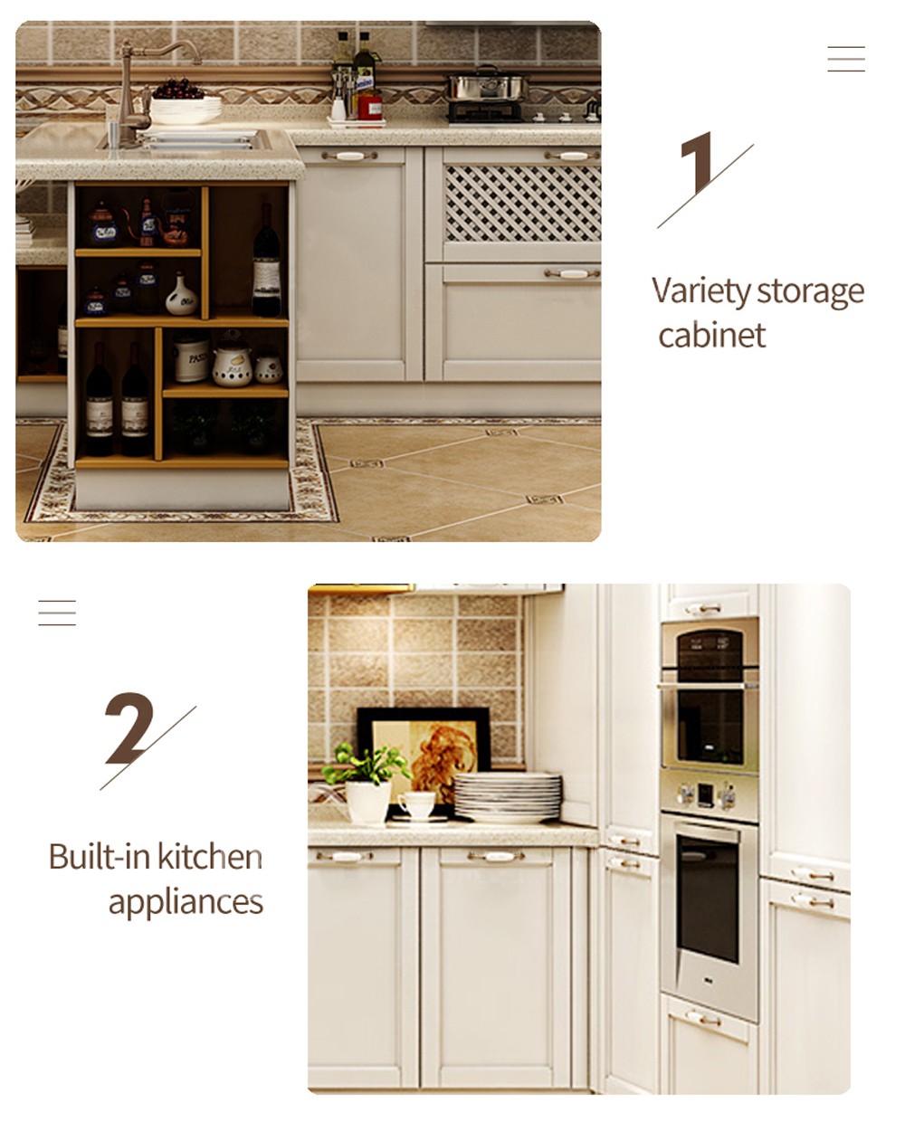 European style PVC with HDF kitchen cabinet GK-738