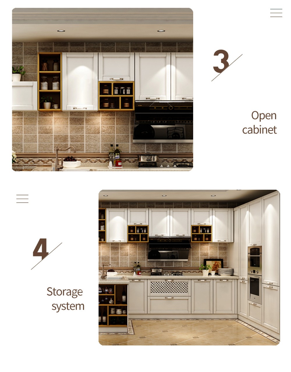 European style PVC with HDF kitchen cabinet GK-738