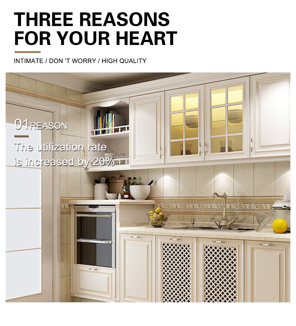 European style PVC with HDF kitchen cabinet GK-739
