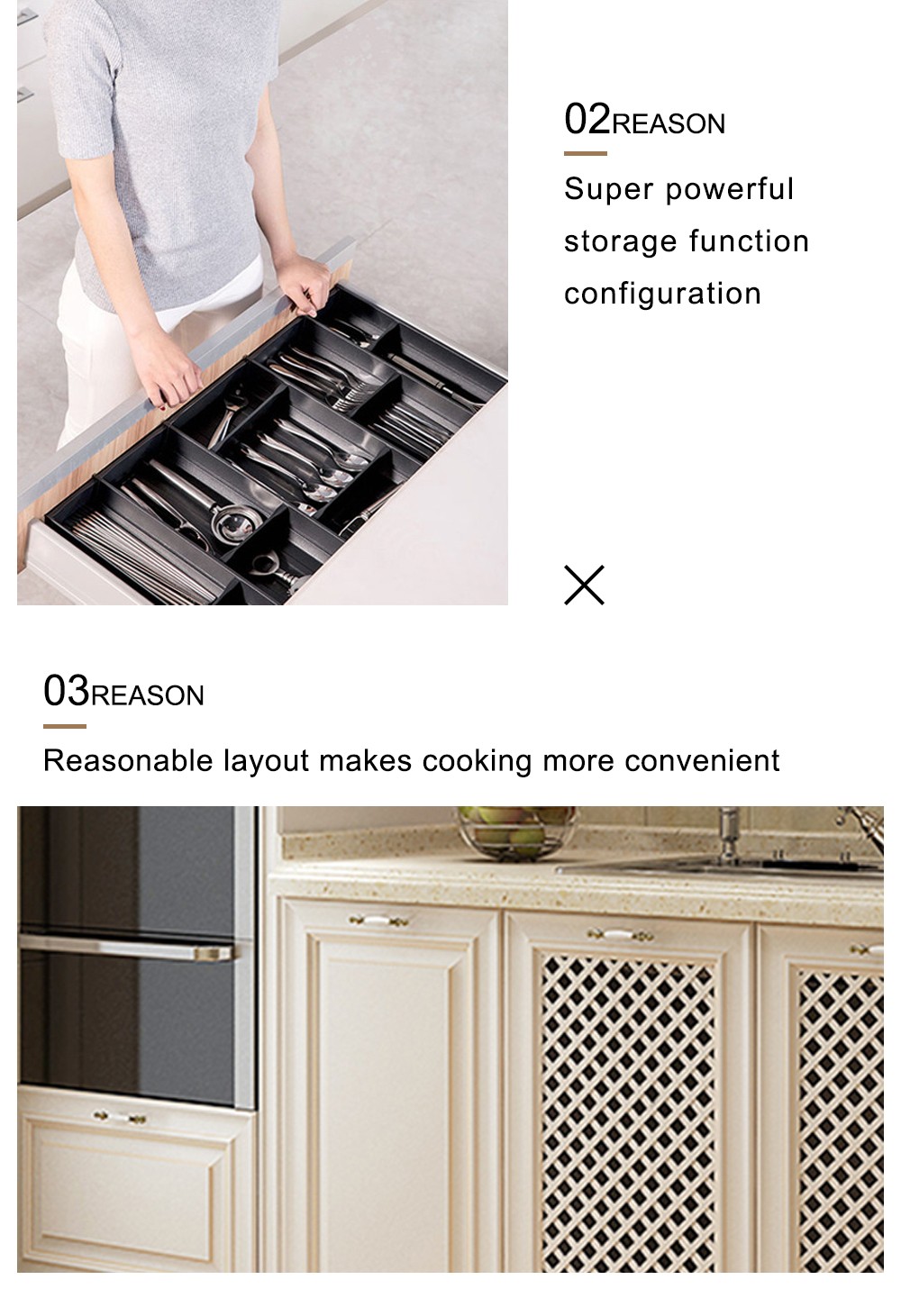 European style PVC with HDF kitchen cabinet GK-739
