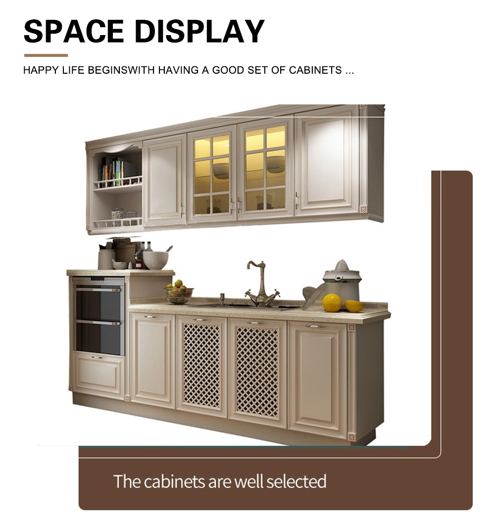 European style PVC with HDF kitchen cabinet GK-739