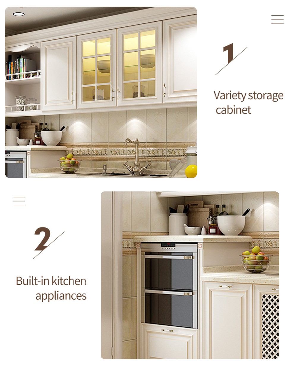 European style PVC with HDF kitchen cabinet GK-739