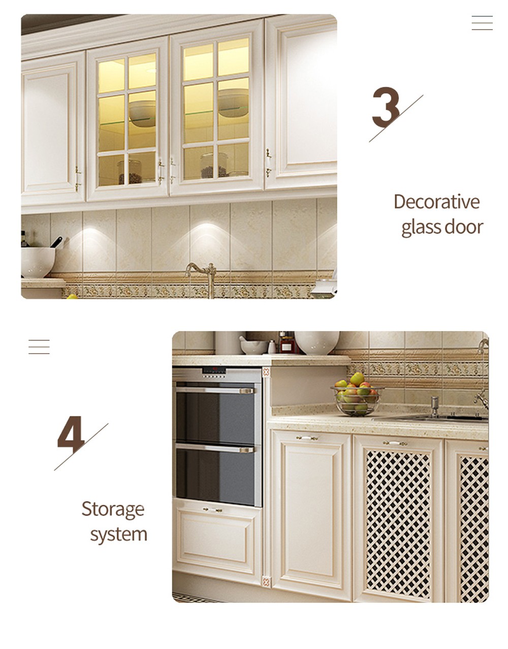 European style PVC with HDF kitchen cabinet GK-739