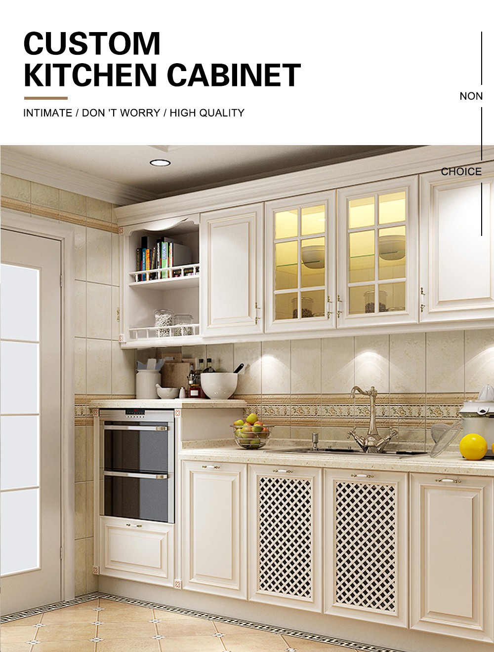 European style PVC with HDF kitchen cabinet GK-739