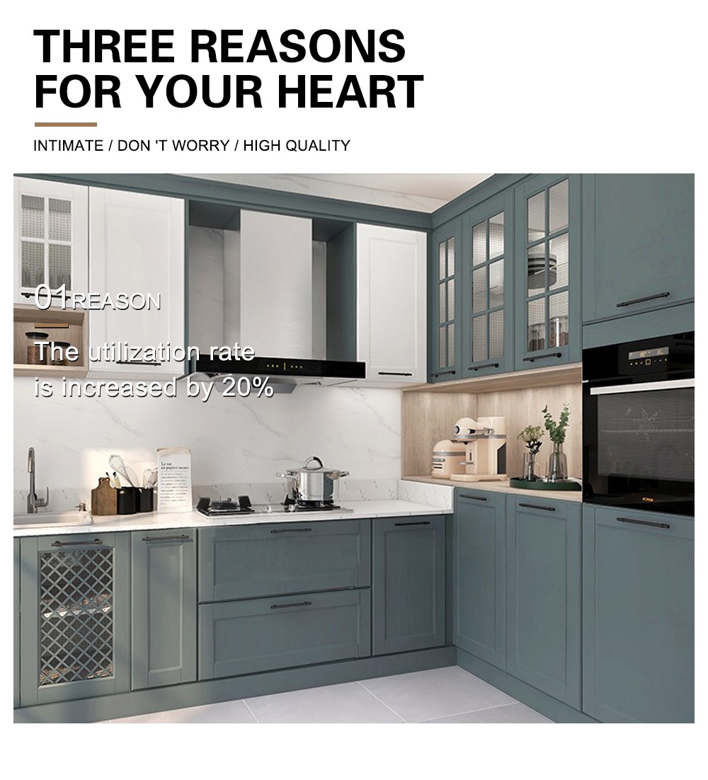 European style PVC with HDF kitchen cabinet GK-810