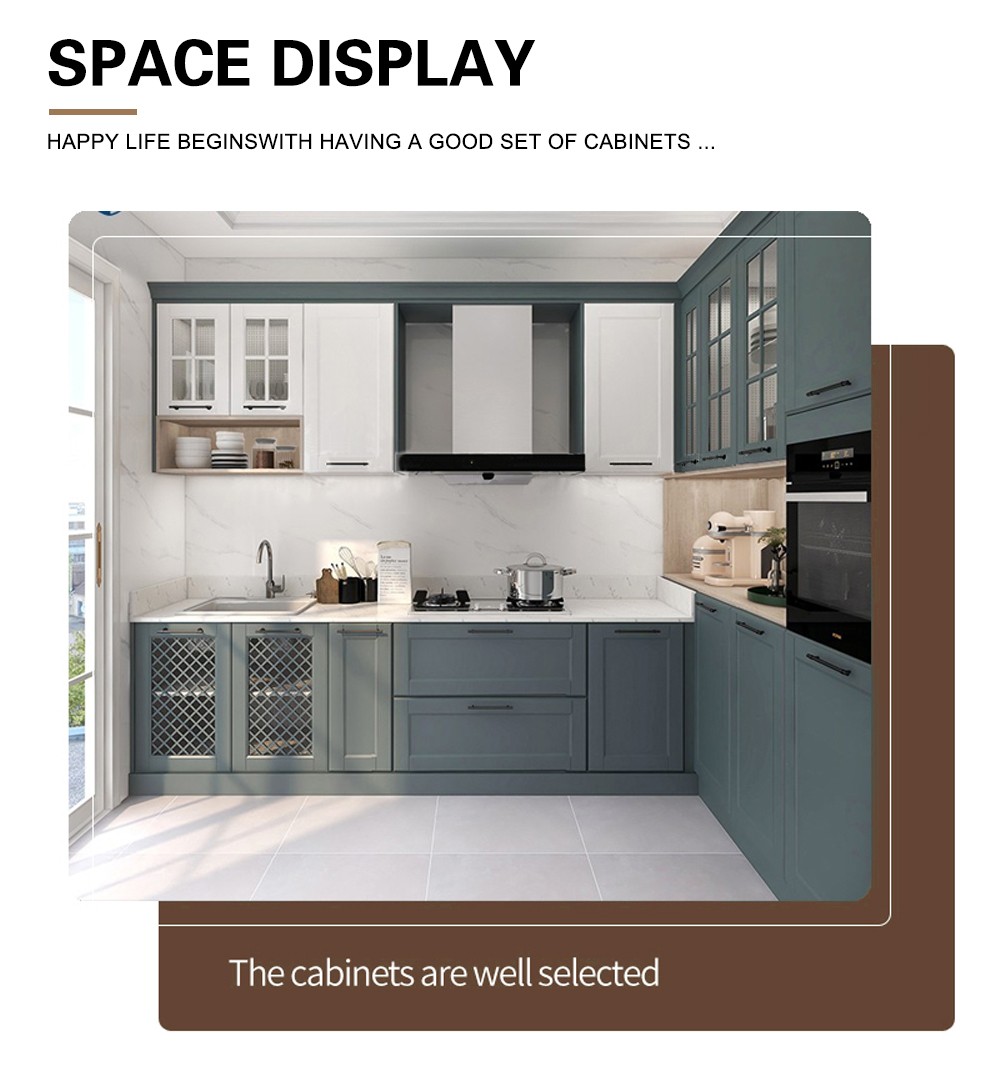 European style PVC with HDF kitchen cabinet GK-810