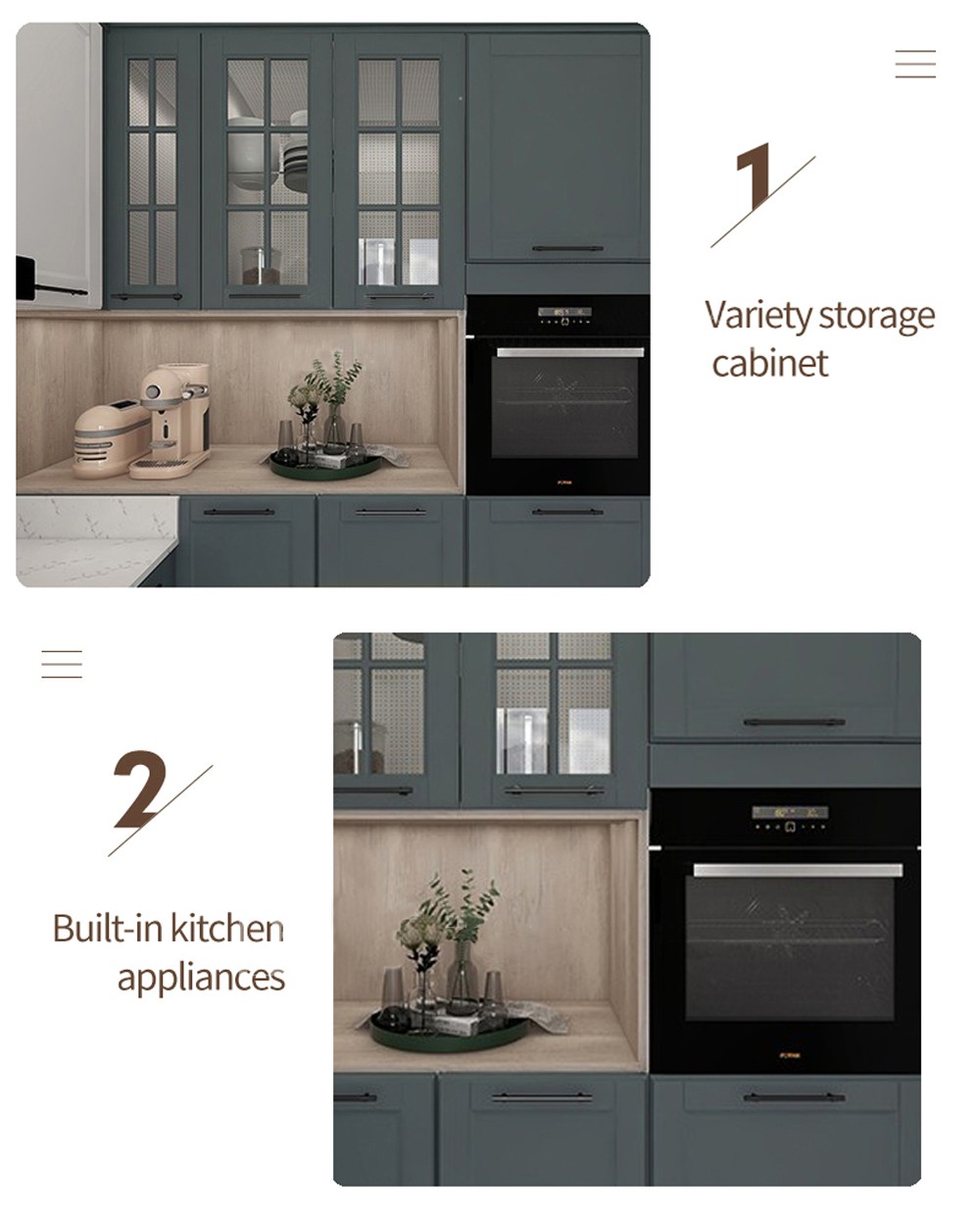European style PVC with HDF kitchen cabinet GK-810