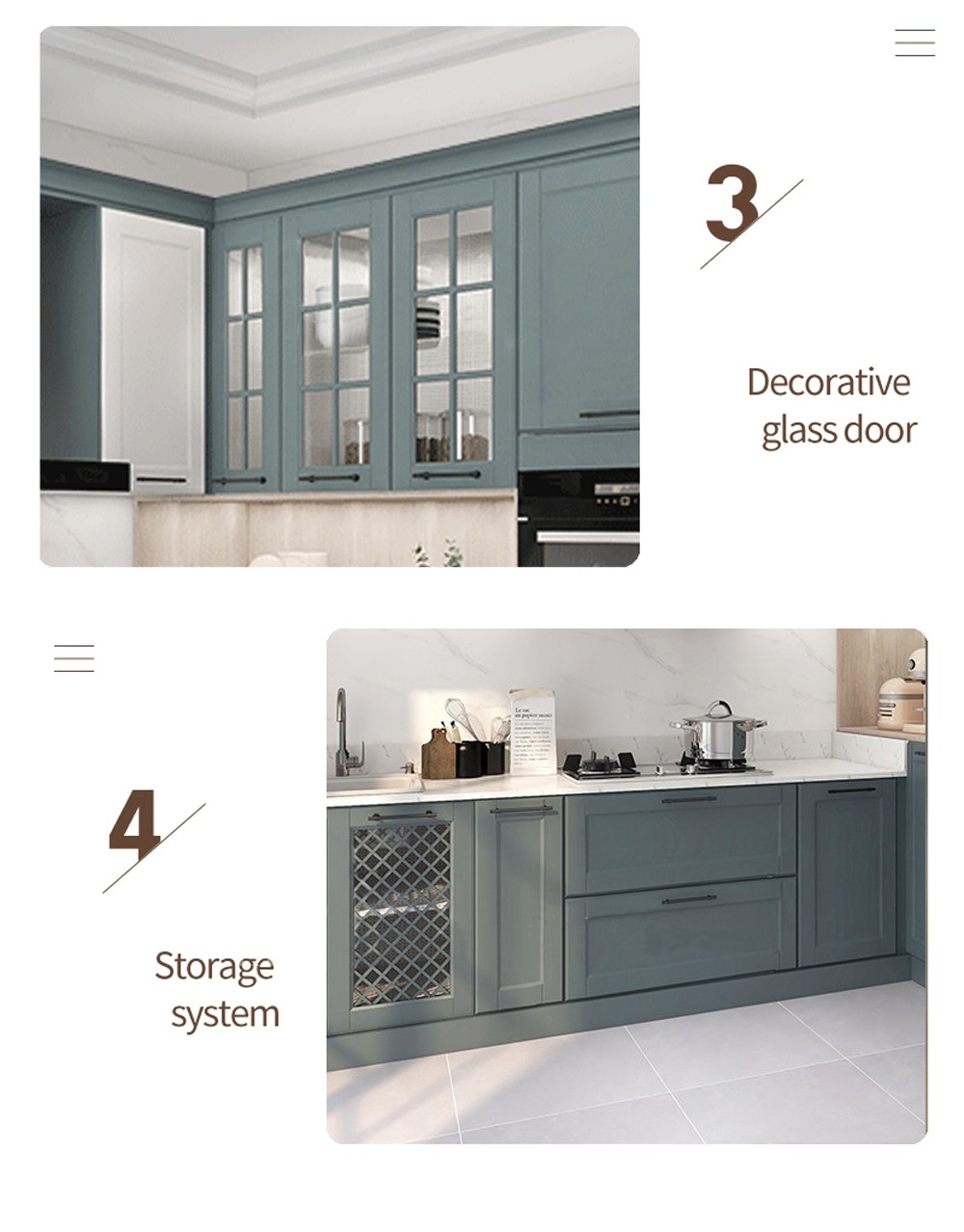 European style PVC with HDF kitchen cabinet GK-810