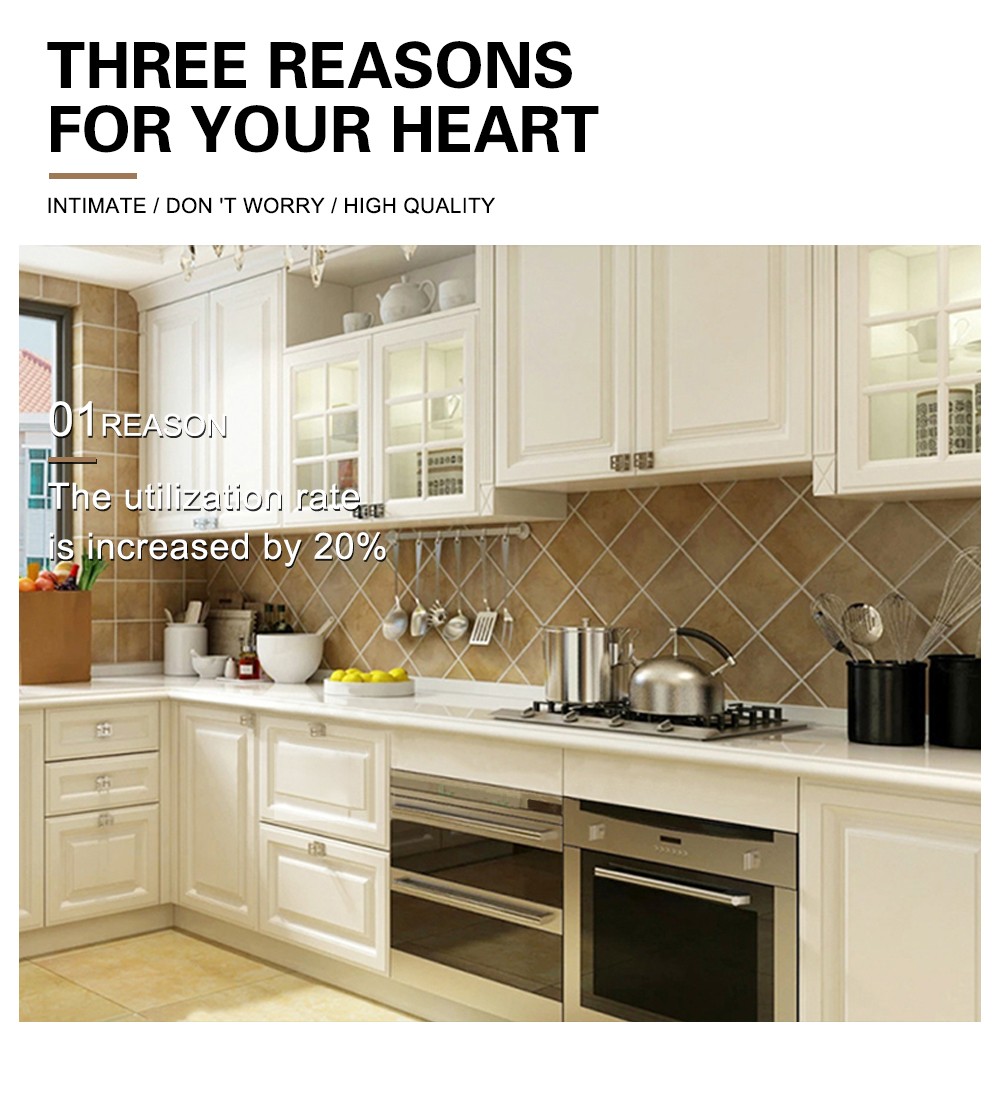 European style PVC with HDF kitchen cabinet GK-871