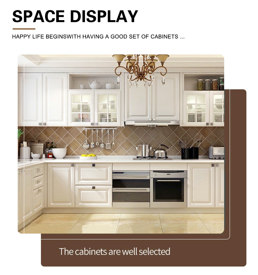 European style PVC with HDF kitchen cabinet GK-871