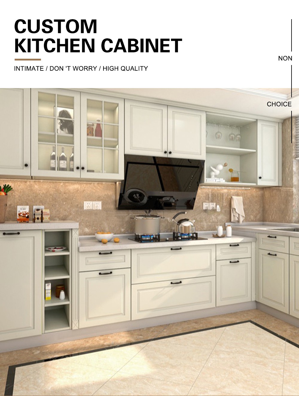 European style PVC with HDF kitchen cabinet GK-872
