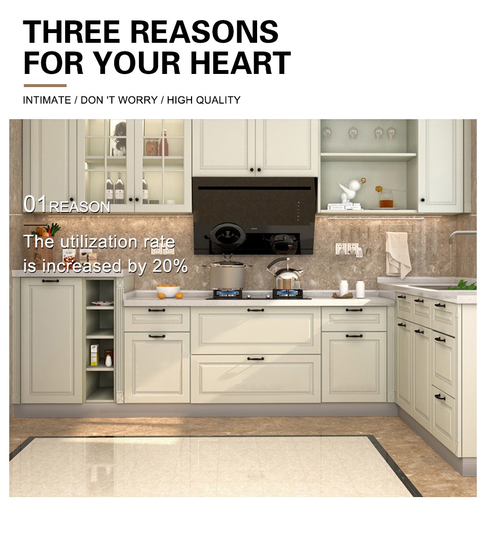 European style PVC with HDF kitchen cabinet GK-872