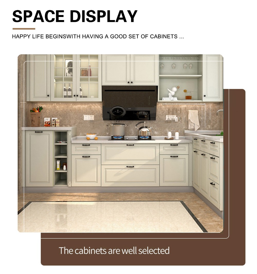 European style PVC with HDF kitchen cabinet GK-872