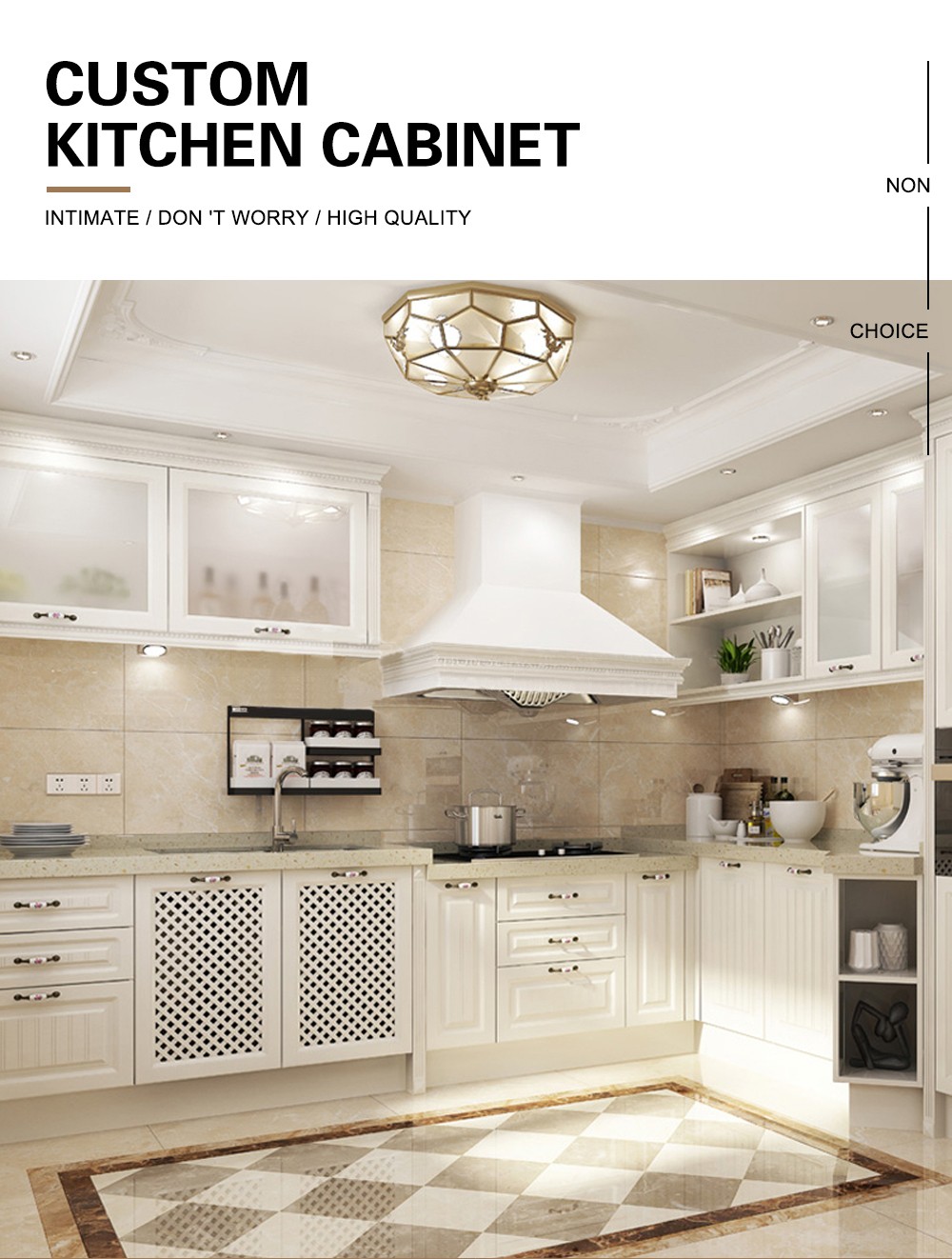 European style PVC with HDF kitchen cabinet GK-874