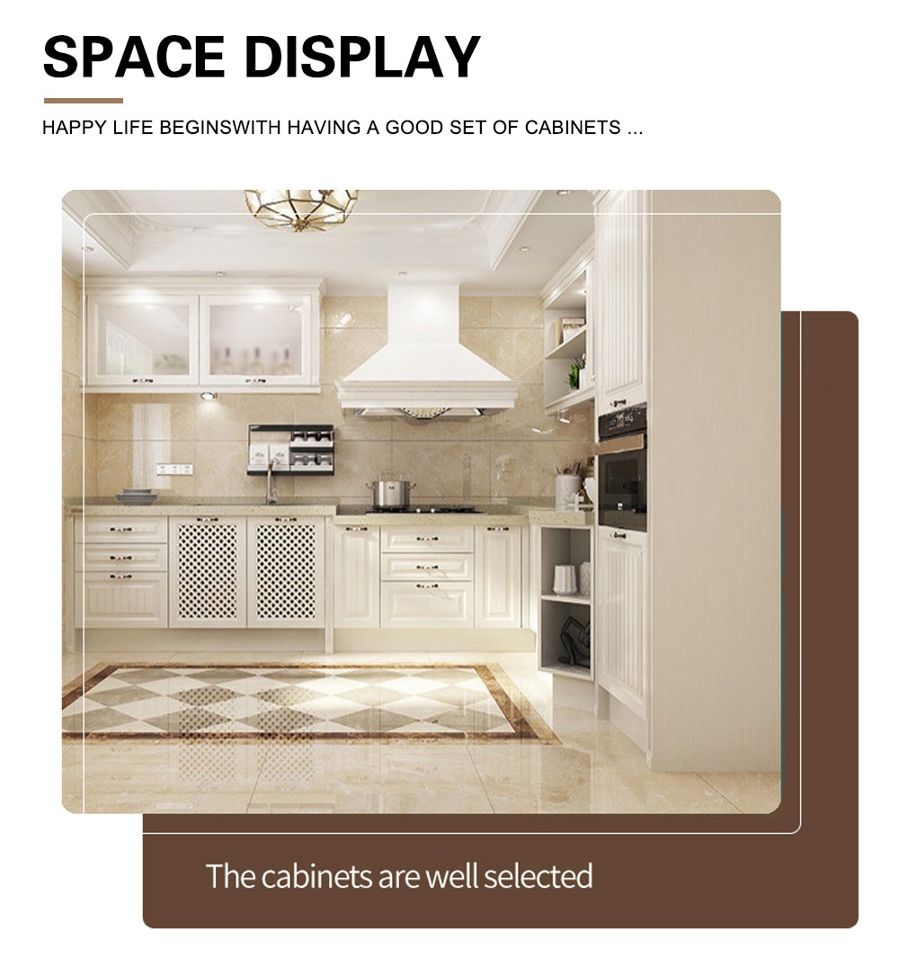 European style PVC with HDF kitchen cabinet GK-874