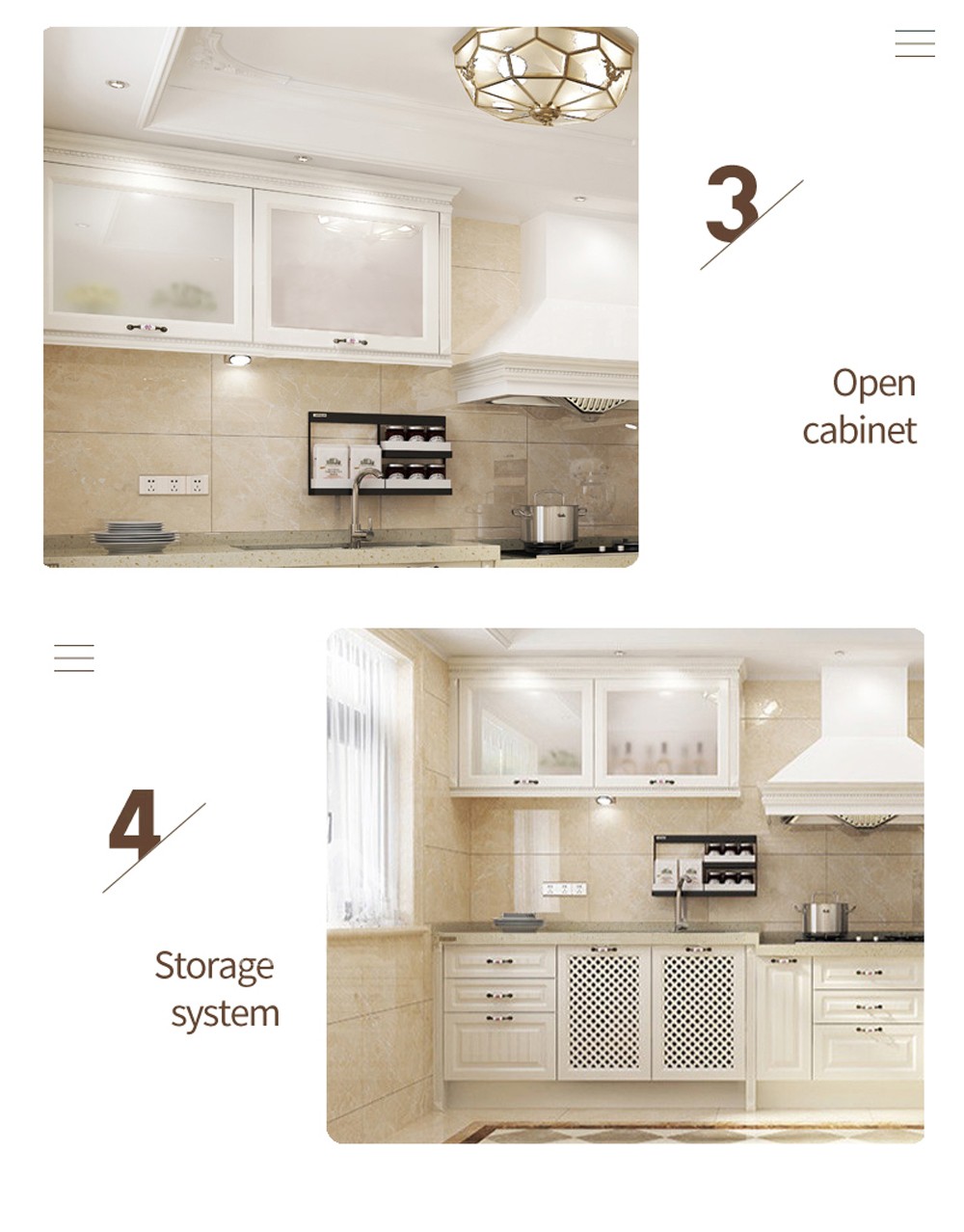 European style PVC with HDF kitchen cabinet GK-874
