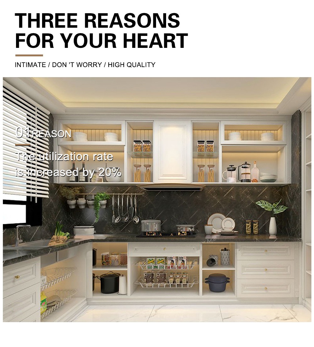European style PVC with HDF kitchen cabinet GK-898